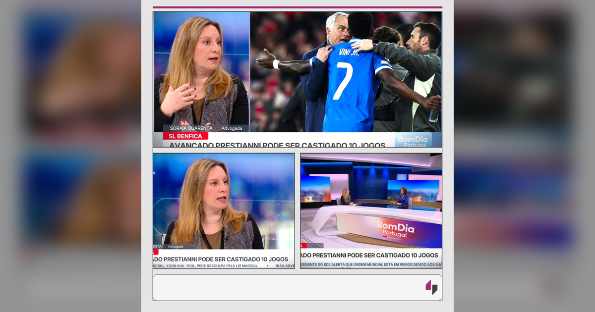 bq advogadas soraia quarenta bom dia portugal rtp direito do desporto 20 fevereiro 2026