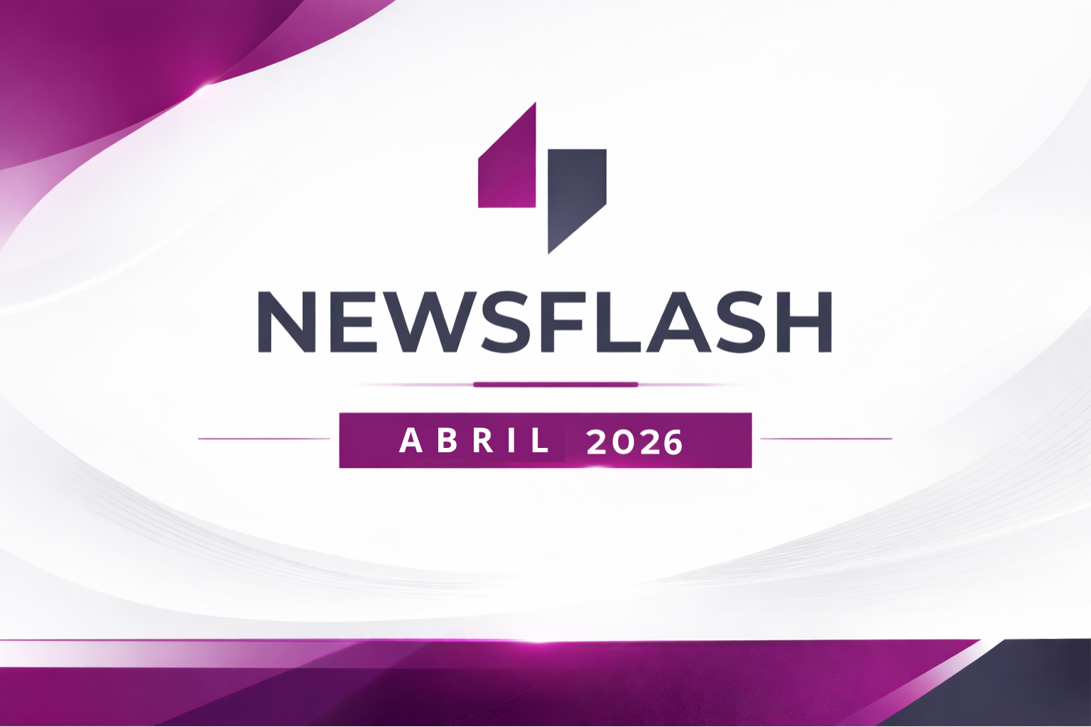Capa da Newsflash Abril 2026 da BQ Advogadas com destaque para os 50 anos da Constituição e resumos de legislação e jurisprudência.